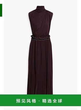 1h可退 香港直邮ULLA JOHNSON 女士 Gemma 荷叶边羊毛高领长款连