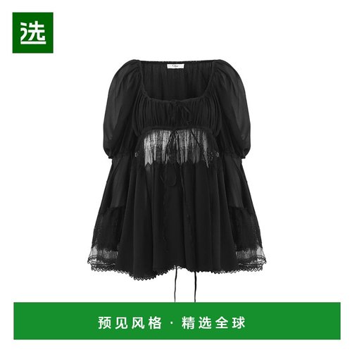 香港直邮Chloe 圆领泡泡袖上衣 CH25AHT77117