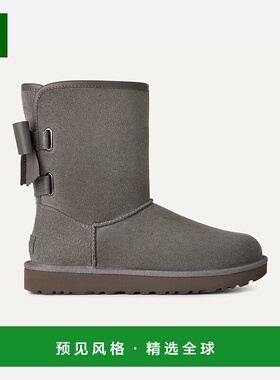 欧洲直邮UGG Bailey Bow女士深灰色靴子雪地靴
