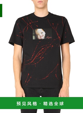 香港直邮MSGM 男士T恤 2940MM20220759899 AW2020 黑色 MSGM MEN'