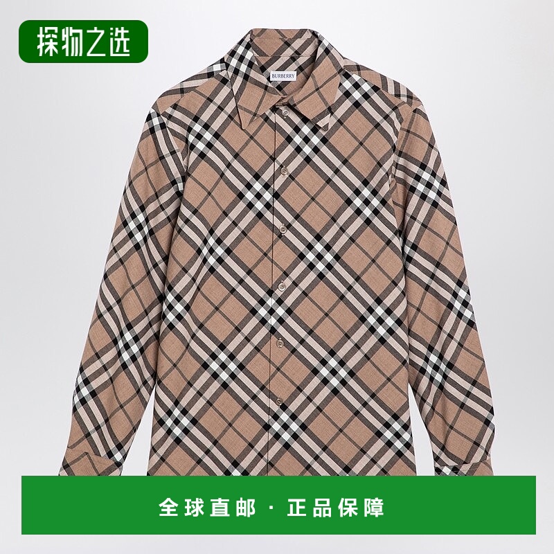 1小时内可退 香港直邮潮奢 Burberry 巴宝莉 女士 格纹图案羊毛混