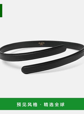 1h可退 香港直邮Alaïa 女士 Flex 细款扭纹皮带腰带 black黑色 舒