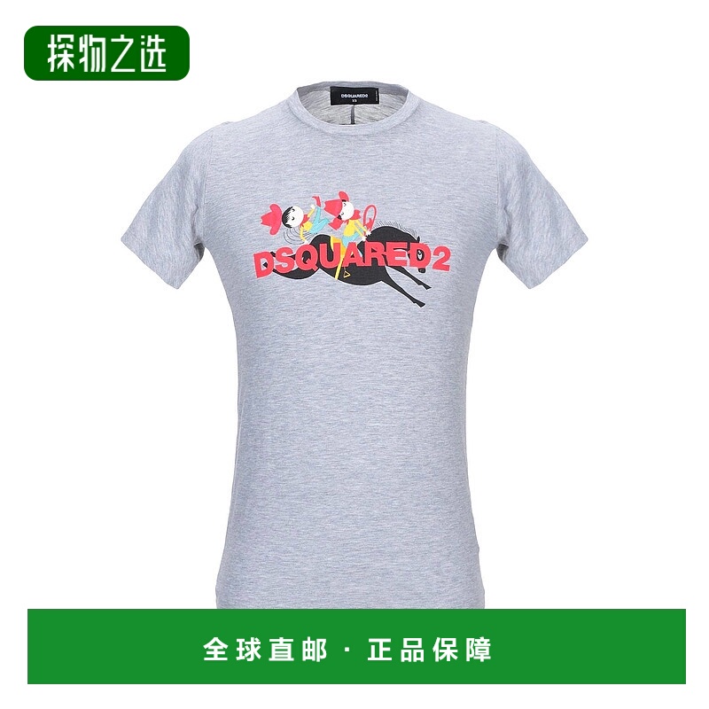 香港直邮Dsquared2 二次方 女士 T恤 grey灰色 舒适时尚