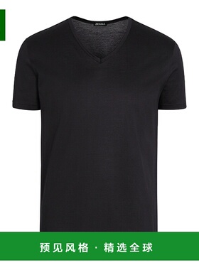 香港直邮Zegna V领短袖T恤 N2M80011