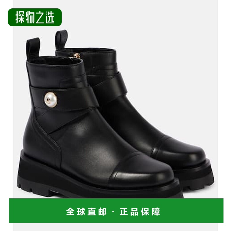 1h可退 香港直邮Jimmy Choo 周仰杰 女士 Meena 皮质短靴