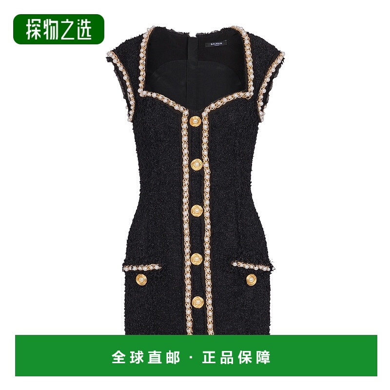 香港直邮Balmain 无袖连衣裙 EF0R5116PC90