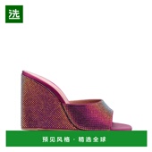 香港直邮Amina Muaddi 女士 1h可退 红色凉鞋 LUPITACRYSTALWEDGE