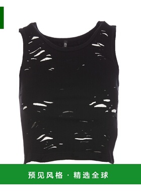 1h可退 香港直邮R13 女士衬衫 R13WK080K001A SS2025 黑色 仿旧破