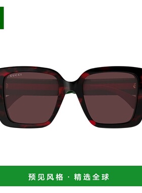 1h可退 香港直邮Gucci 古驰 女士 方框太阳镜 GG1861S red红色 舒
