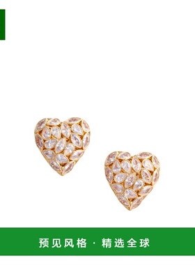 香港直邮SELF-PORTRAIT 女士耳饰 RS26617EGD SS2026 金色 镶嵌心
