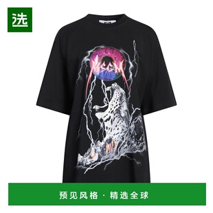 1h可退 香港直邮Msgm 女士 Oversize-t-shirt T恤 black黑色 舒适
