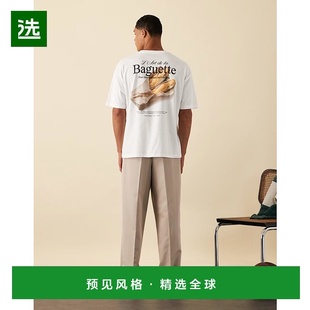 back 男士 设计宽松款 印花T恤 1h可退 白色 香港直邮ASOS