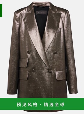 香港直邮MaxMara 麦斯玛拉 女士 Edro 真丝混纺金银锦缎西装外套