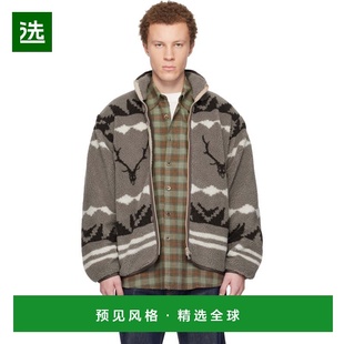 1h可退 香港直邮South2 West8 男士 灰褐色滚边夹克 RW579