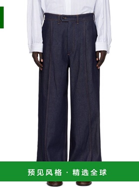 1h可退 香港直邮Hed Mayner 男士 海军蓝 Wide 牛仔裤 HMMB67035B