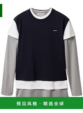 香港直邮Miu Miu 徽标三件套T恤 MJE15137ESOOO上衣女装