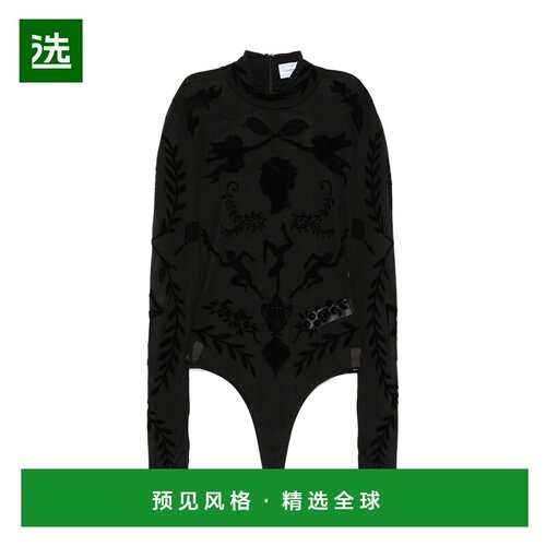 香港直邮CASABLANCA 女士连体裤 WF24BS00301 AW2024 黑色 长袖连