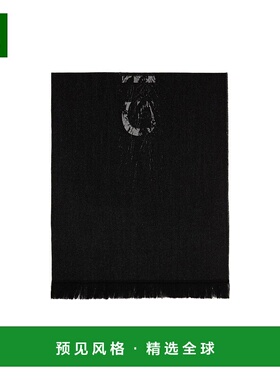 香港直邮Givenchy 黑色logo缀饰围巾 BP002PP0D1001高级感 正品