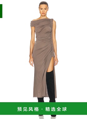 1h可退 香港直邮Alaïa 女士 褶皱中长连衣裙 AA9R1408J050A