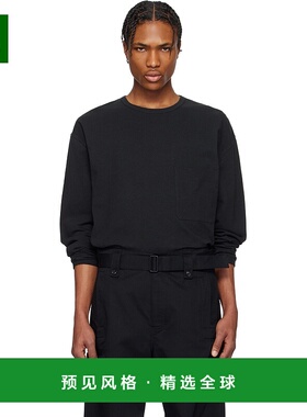 1h可退 香港直邮Lemaire 男士 黑色 Boxy 长袖 T 恤 TO1340LJ1010