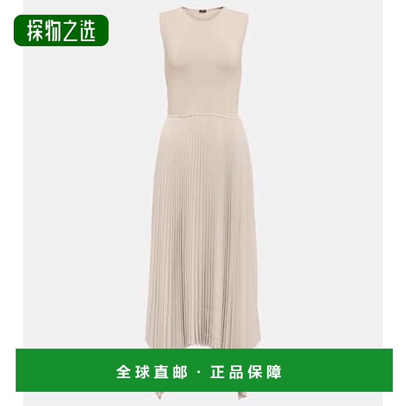 香港直邮JOSEPH 约瑟夫 女士 Dera crêpe 褶裥中长连衣裙