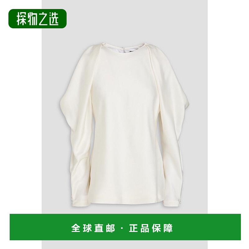 1h可退 香港直邮Simkhai 女士 Marisa 绉纱缎子衫 5232960QIVORY