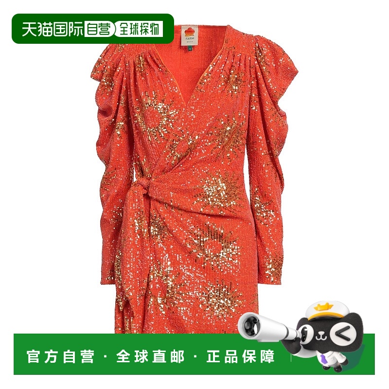 1h可退 香港直邮FARM RIO 女士 珠片连衣裙 orange橙色 舒适时尚