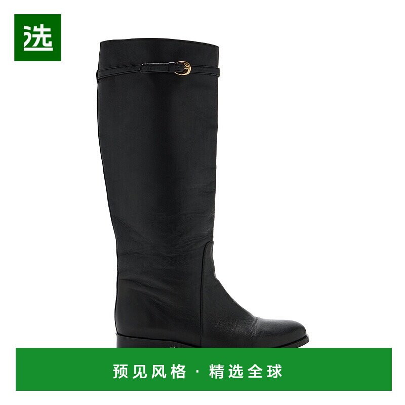 1h可退 香港直邮Staud 女士 Harlow 皮质马靴 black黑色 舒适时尚