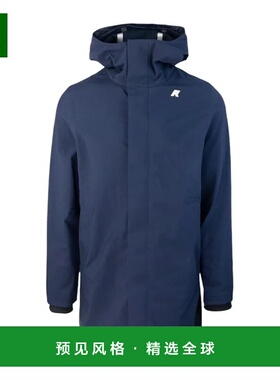 香港直邮K-WAY 男士羽绒服 K7126WWA2B AW2024 黑色 连帽派克大衣