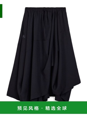 香港直邮Y-3 女士半身裙 KG6001 SS2026 黑色 不对称下班申请