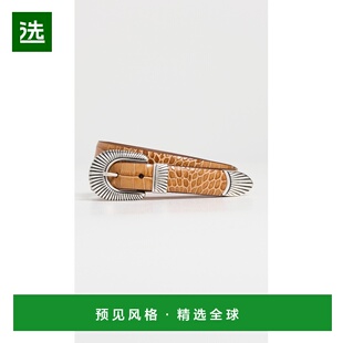 1h可退 香港直邮andersons 女士 Western 半皮带 brown棕色 舒适