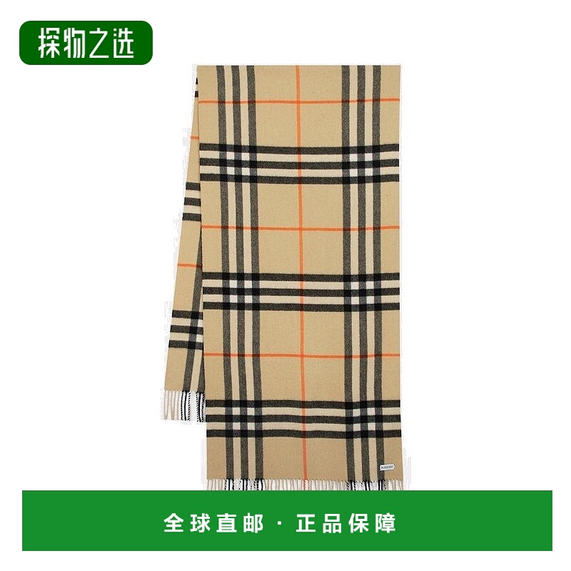 1h可退 香港直邮Burberry 巴宝莉 女士 格紋流蘇邊圍巾 8085931