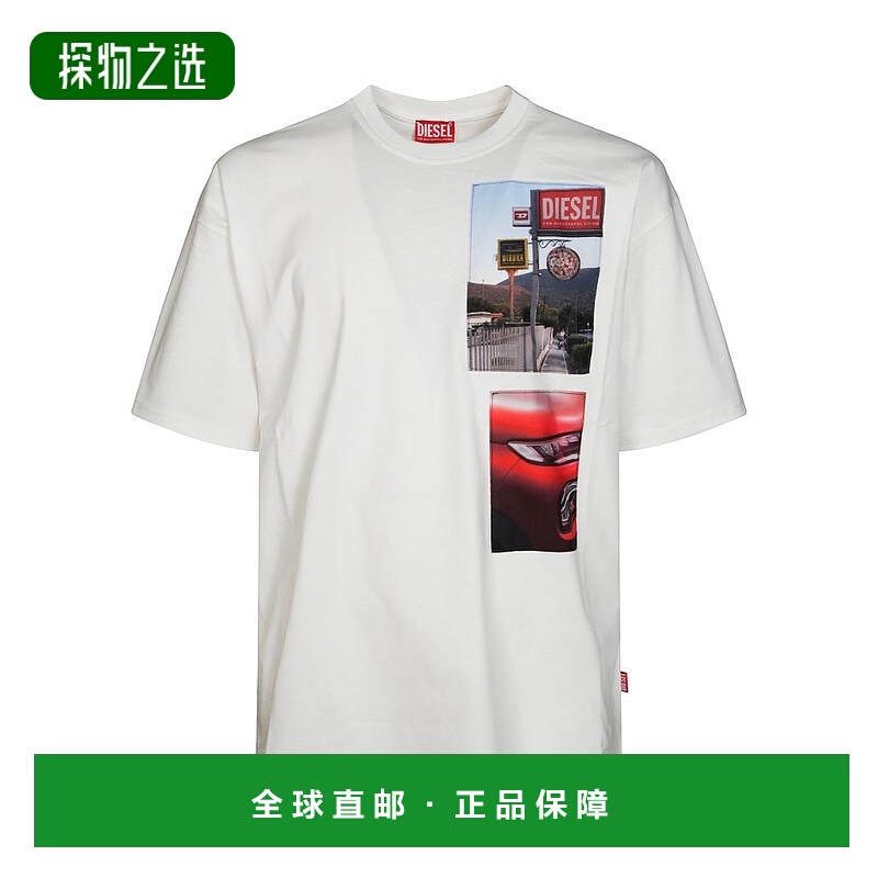 香港直邮Diesel 迪赛 男士 T-Boxt-T3 照片貼片T卹 A194670PLAT