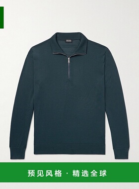 香港直邮Zegna 杰尼亚 男士 修身羊毛半拉链毛衣 UFM00A9128T09