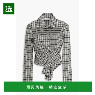 Burch 上衣 托里·伯奇 格纹羊毛混纺裹式 1441 女士 香港直邮Tory