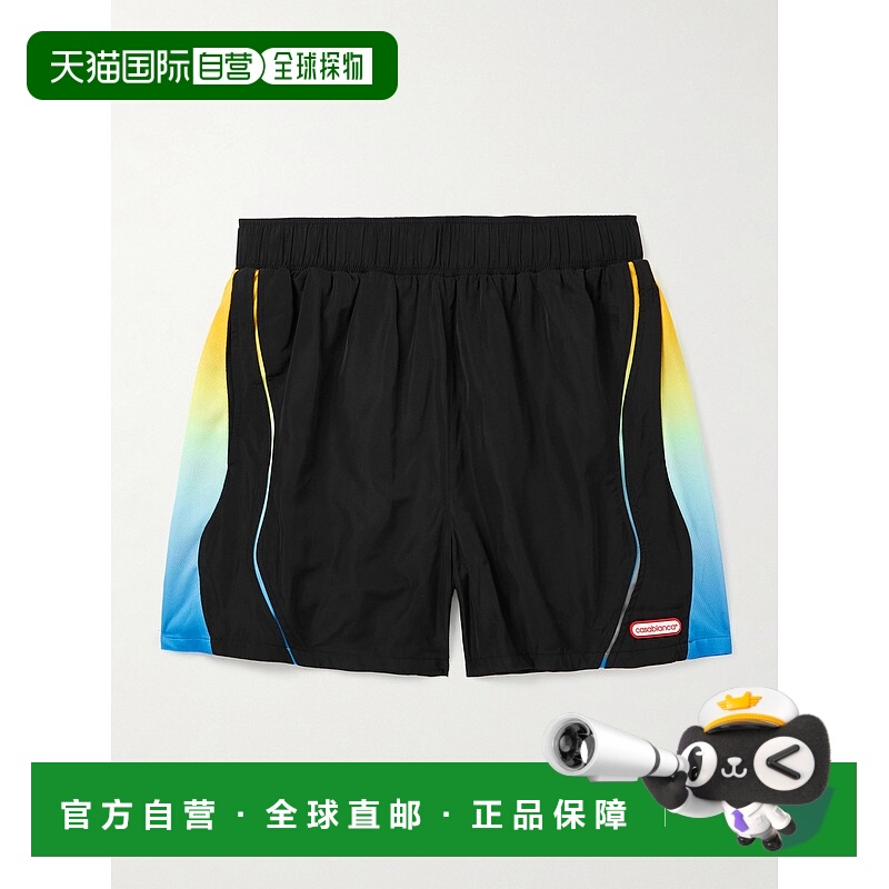 1h可退 香港直邮Casablanca 男士 Shell 直筒网纱边短裤 MAW25TR3