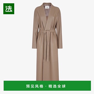 1h可退 欧洲直邮FENDI/芬迪 女士深绿色鹿皮皮衣