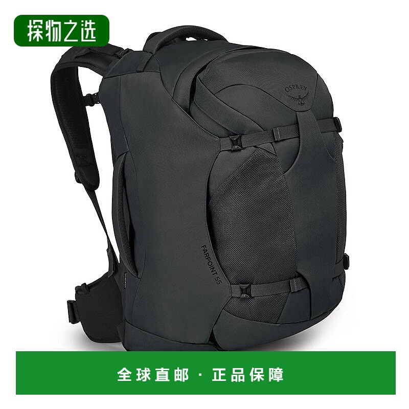 欧洲直邮Osprey Farpoint55 Travel Pack男士深灰炭色聚酯纤
