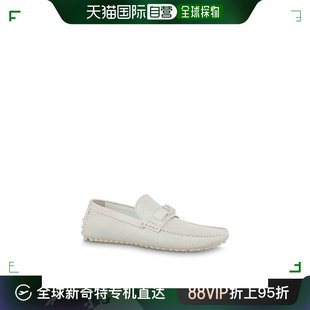 VUITTON路易威登白色浮雕小牛皮豆豆鞋 欧洲直邮LOUIS