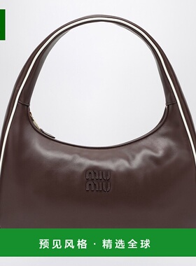 1h可退 香港直邮Miu Miu 缪缪 女士 皮革手袋(棕/白) 5BC183OOO2I