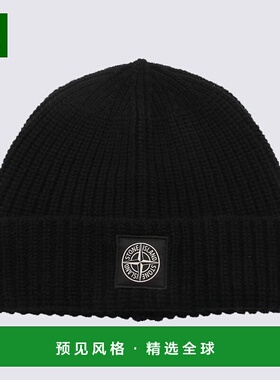 1h可退 香港直邮Stone Island 石头岛 男童 黑色羊毛帽子 K2S16N1