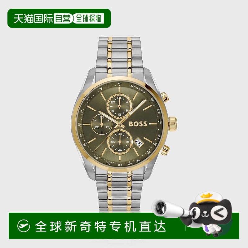 欧洲直邮HUGO BOSS雨果BOSS BLACK 橄榄色表盘双色计时腕表