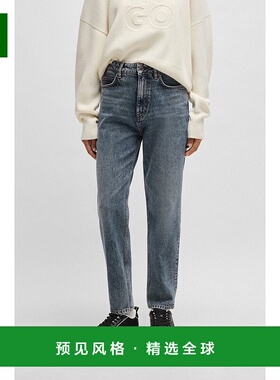 欧洲直邮HUGO BOSS雨果HUGO RED深蓝色弹力锥形口袋牛仔裤直筒裤