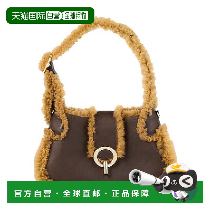 自营欧洲直邮Sandro Janet 皮革羊毛皮包