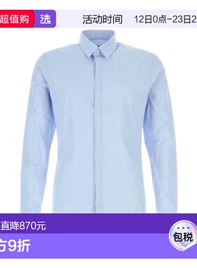 1h可退 香港直邮Wooyoungmi 吴阳米 男士 浅蓝府绸衬衫 W251DS01