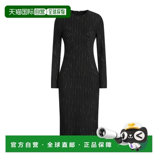 女士 品高 香港直郵Pinko black黑色 舒適時尚 中長連衣裙 1h可退