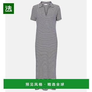 1h可退 香港直邮Velvet 女士 Khan 条纹棉质针织中长连衣裙