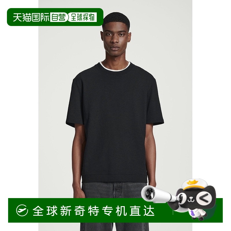 欧洲直邮COS 男士黑色棉质T恤新款