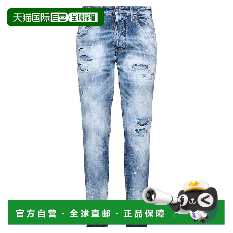 1h可退 香港直邮Dsquared2 二次方 女士 牛仔长裤 blue蓝色 舒适