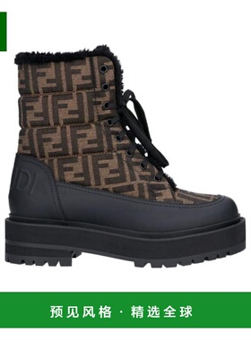 香港直邮Fendi 黑色FF 图案及膝靴子 8T8245AHGK厚底女靴
